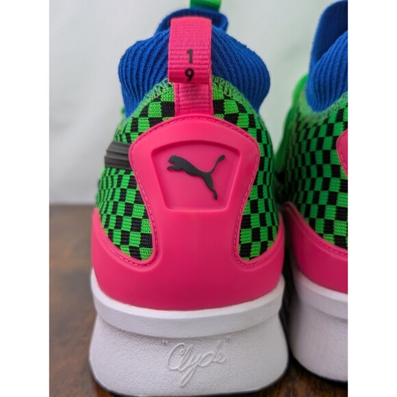 Puma Size 14 Clyde Court Summertime Fluorescent Green Basketball 192893-01 Shoe